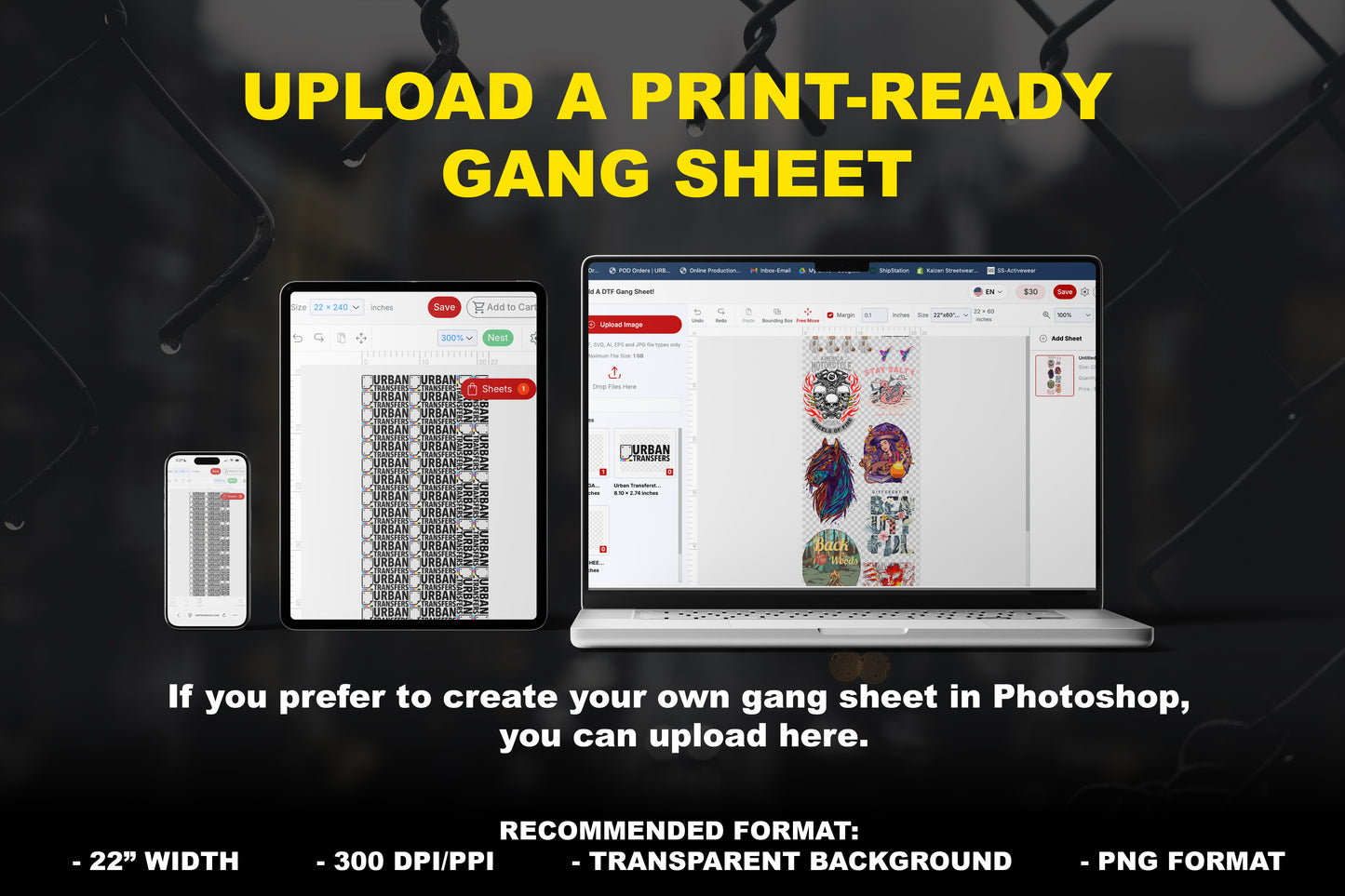 Upload Your Own Gang Sheet